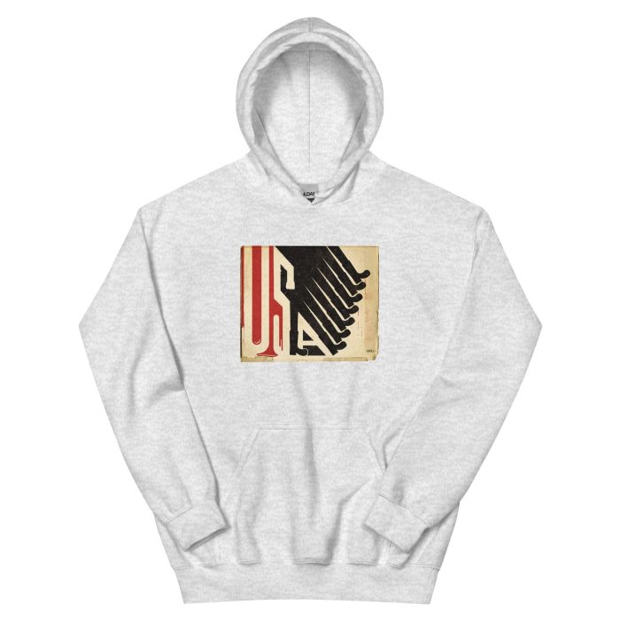 unisex-heavy-blend-hoodie-ash-front-696fed7481972.jpg GARY TAXALI “ALL LOUD ON THE WESTERN FRONT” Unisex Hoodie - artist designed clothing by Gary Taxali