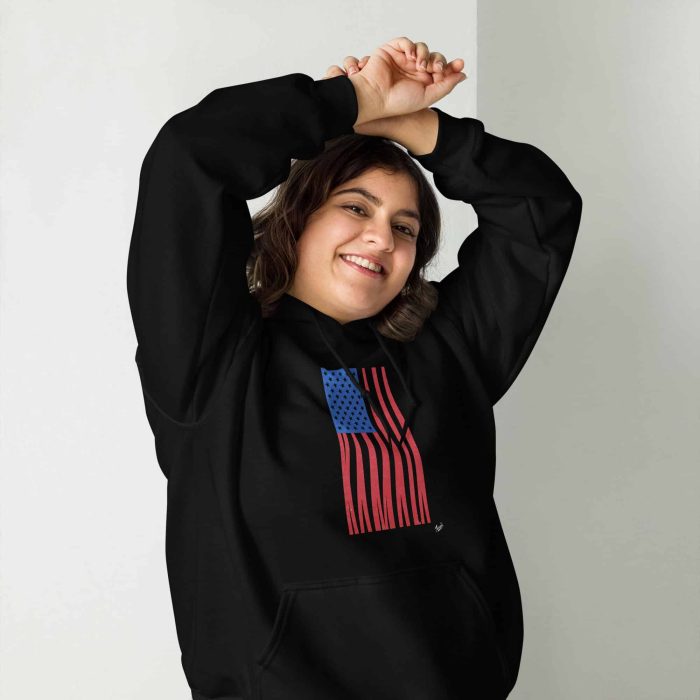 unisex-heavy-blend-hoodie-black-front-66df51e39d6d2.jpg Gary Taxali “Kamala Flag Simple Graphic” Unisex Hoodie - artist designed clothing by Gary Taxali