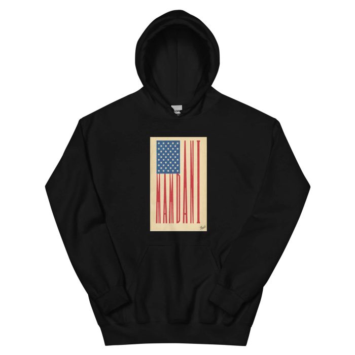GARY TAXALI "MAMDANI FLAG" UNISEX HOODIE - art fashion by Canadian artist Gary Taxali