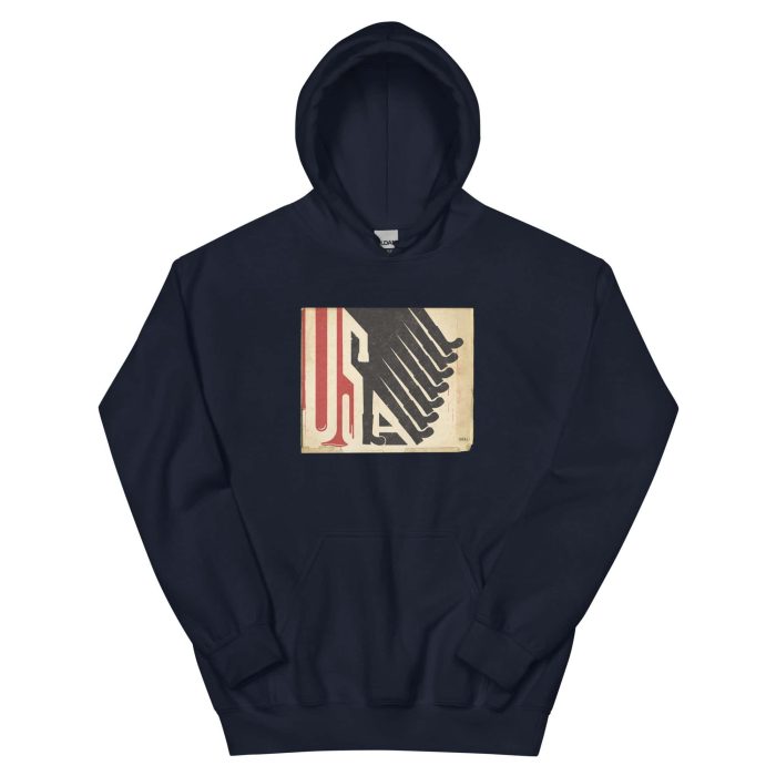 unisex-heavy-blend-hoodie-navy-front-696fed74715ad.jpg GARY TAXALI “ALL LOUD ON THE WESTERN FRONT” Unisex Hoodie - artist designed clothing by Gary Taxali