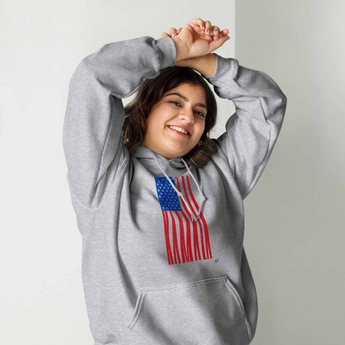 unisex-heavy-blend-hoodie-sport-grey-front-66df532699ec4.jpg Gary Taxali “Kamala Flag Simple Graphic” Unisex Hoodie - Light Colours - artist designed clothing by Gary Taxali