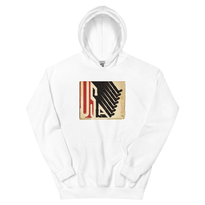 unisex-heavy-blend-hoodie-white-front-696fed74902de.jpg GARY TAXALI “ALL LOUD ON THE WESTERN FRONT” Unisex Hoodie - artist designed clothing by Gary Taxali