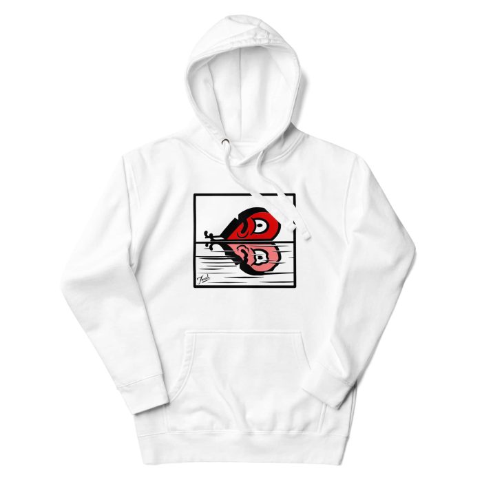 unisex-premium-hoodie-white-front-650899723bf04.jpg "Love Reflections" Unisex Gary Taxali Hoodie - artist designed clothing by Canadian artist Gary Taxali