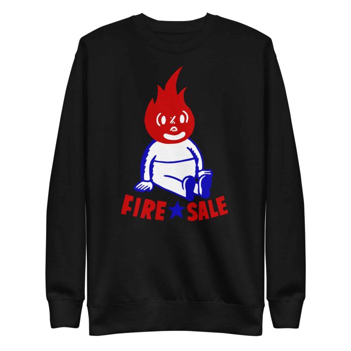 unisex-premium-sweatshirt-black-front-652d854c47e18.jpg "Fire Sale" Unisex Gary Taxali Premium Sweatshirt - pop art apparel by Gary Taxali
