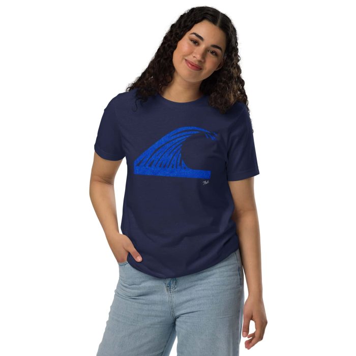 unisex-staple-eco-t-shirt-navy-front-66d482c5d24da.jpg “Gary Taxali “Wave” Unisex staple eco t-shirt - art fashion by Gary Taxali
