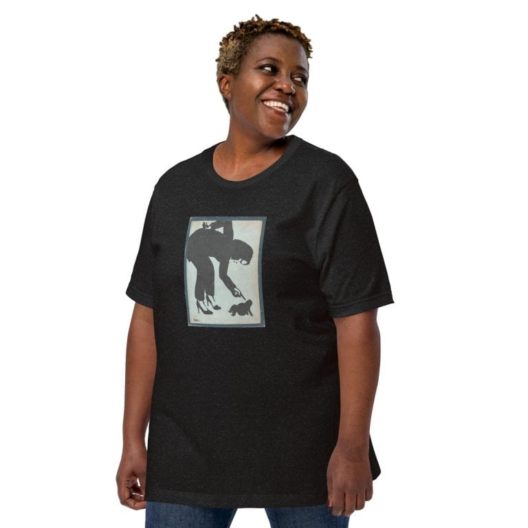 unisex-staple-t-shirt-black-heather-left-front-66aaa0273a795.jpg Gary Taxali “Shame ” Unisex T-Shirt - art fashion by Gary Taxali