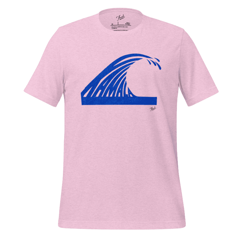 unisex-staple-t-shirt-heather-prism-lilac-front-66d485a070b88 Gary Taxali “Wave” Unisex T-Shirt - pop art apparel by Canadian artist Gary Taxali