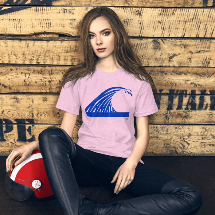 unisex-staple-t-shirt-heather-prism-lilac-front-66d485a0a2d07.png Gary Taxali “Wave” Unisex T-Shirt - pop art apparel by Canadian artist Gary Taxali