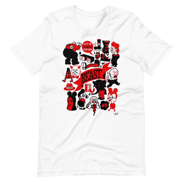 "Let's Be Famous Together" Unisex Gary Taxali t-shirt - pop art apparel by Canadian artist Gary Taxali