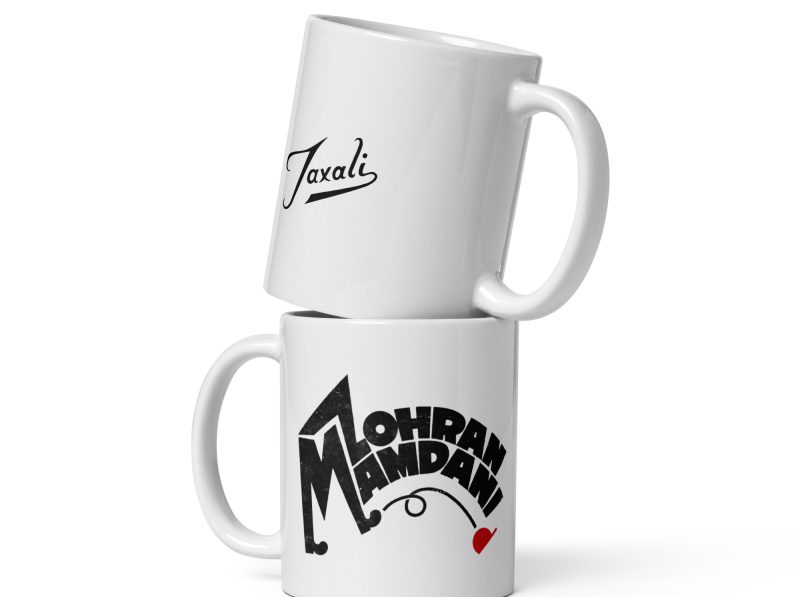 GARY TAXALI "MAMDANI KICKS" WHITE MUG