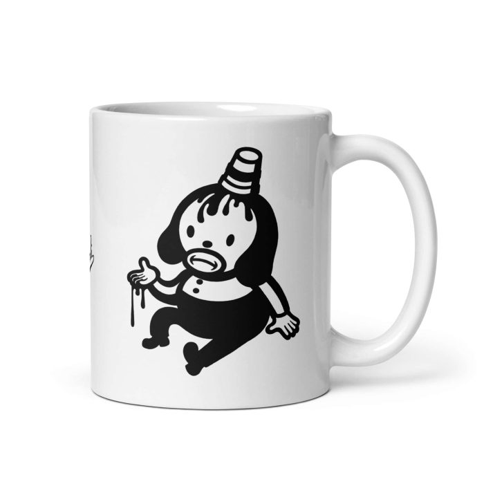 white-glossy-mug-white-11-oz-handle-on-right-6766f147497d6.jpg “Coffee Mishap” Gary Taxali Glossy Mug - art fashion by Gary Taxali