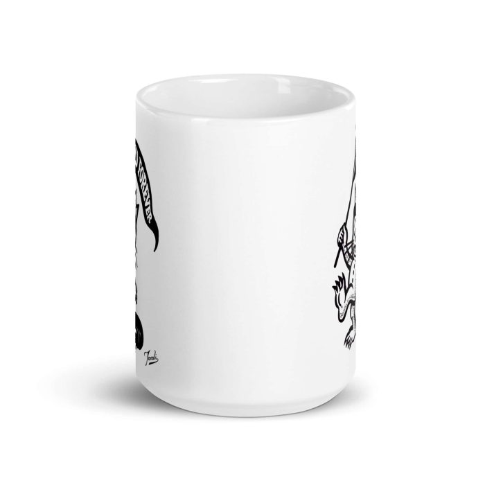 white-glossy-mug-white-15-oz-front-view-6536b26c194c6.jpg "Wild Forever" Glossy Gary Taxali Mug - artist merchandise by Canadian artist Gary Taxali