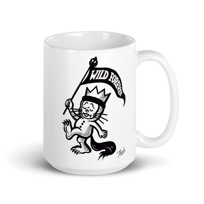 "Wild Forever" Glossy Gary Taxali Mug - artist merchandise by Canadian artist Gary Taxali