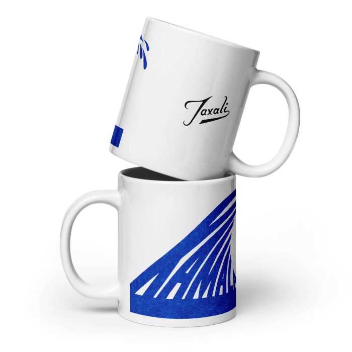 white-glossy-mug-white-20-oz-front-view-66fc075e3cdd8.jpg Gary Taxali “Wave” white mug - artist merchandise by Canadian artist Gary Taxali