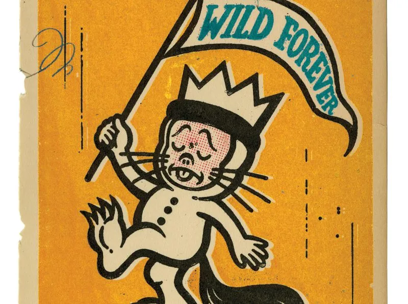 Gary Taxali "Wild Forever Gold Edition with Hand-Drawn Monster" large print