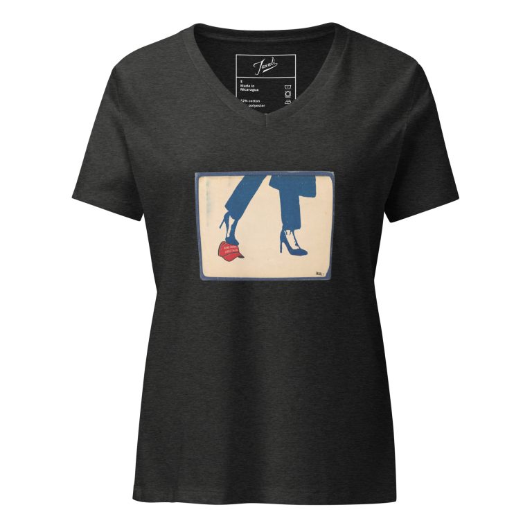womens-relaxed-v-neck-t-shirt-dark-grey-heather-front-66d398e9eaffa.jpg Gary Taxali "Kamala 2024" Women's relaxed v-neck t-shirt - pop art apparel by Gary Taxali