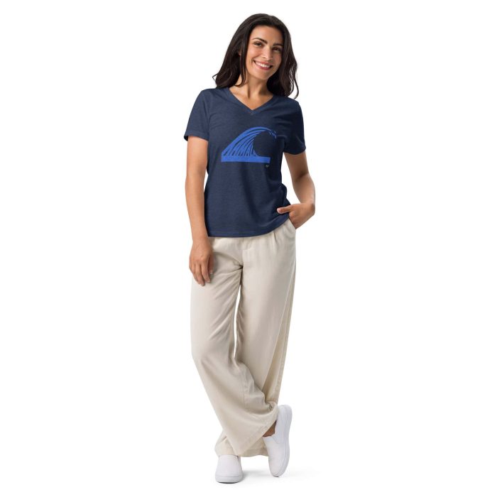 womens-relaxed-v-neck-t-shirt-heather-navy-front-66d488a5eb5db.jpg Gary Taxali “Wave” Women’s relaxed v-neck t-shirt - art fashion by Canadian artist Gary Taxali