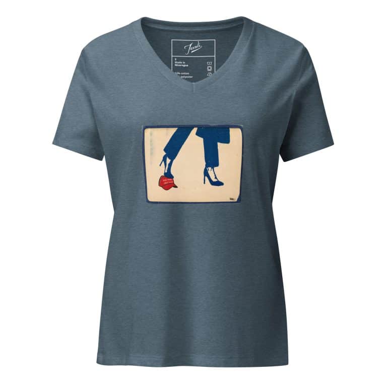 womens-relaxed-v-neck-t-shirt-heather-slate-front-66d398e9f26b1.jpg Gary Taxali "Kamala 2024" Women's relaxed v-neck t-shirt - pop art apparel by Gary Taxali