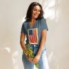 “Gary Taxali “Kamala Flag” Women’s relaxed v-neck t-shirt - pop art apparel by Gary Taxali
