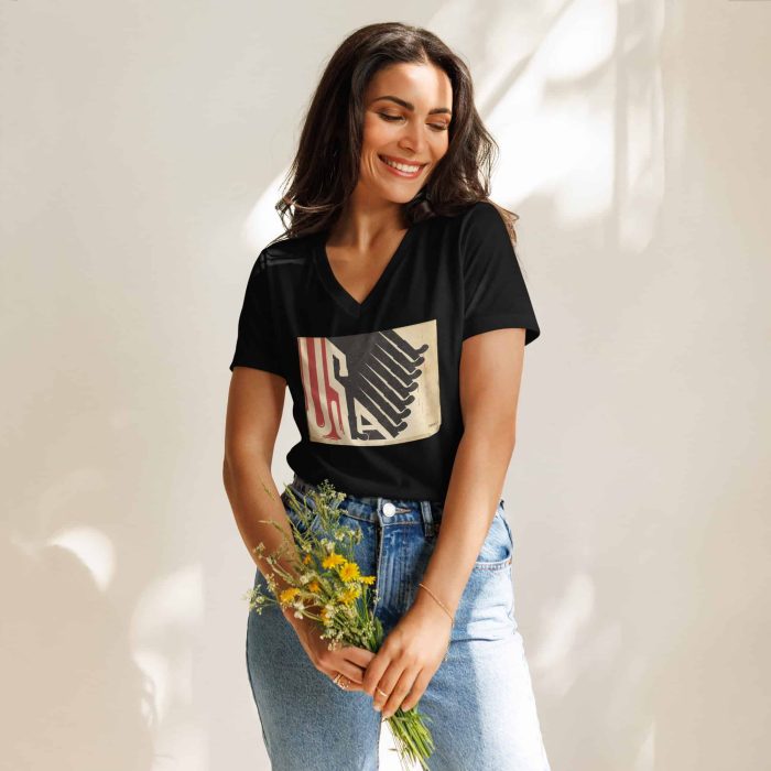 GARY TAXALI "ALL LOUD ON THE WESTERN FRONT" Women’s relaxed v-neck t-shirt - art fashion by Canadian artist Gary Taxali