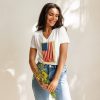 “Gary Taxali “Kamala Flag” Women’s relaxed v-neck t-shirt - pop art apparel by Gary Taxali
