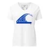 Gary Taxali “Wave” Women’s relaxed v-neck t-shirt - White - artist designed clothing by Gary Taxali