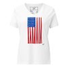 Gary Taxali “Kamala Flag Simple Graphic” Women’s relaxed v-neck t-shirt - White - pop art apparel by Canadian artist Gary Taxali